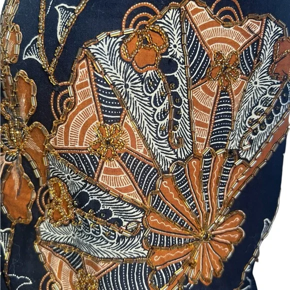 Western Connection Women’s Vintage 100% Cotton Vest Beaded Vest Large - Picture 5 of 12